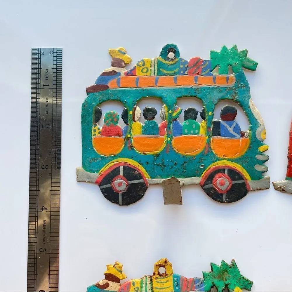 Haitian Metal Bus Hooks Wall Art